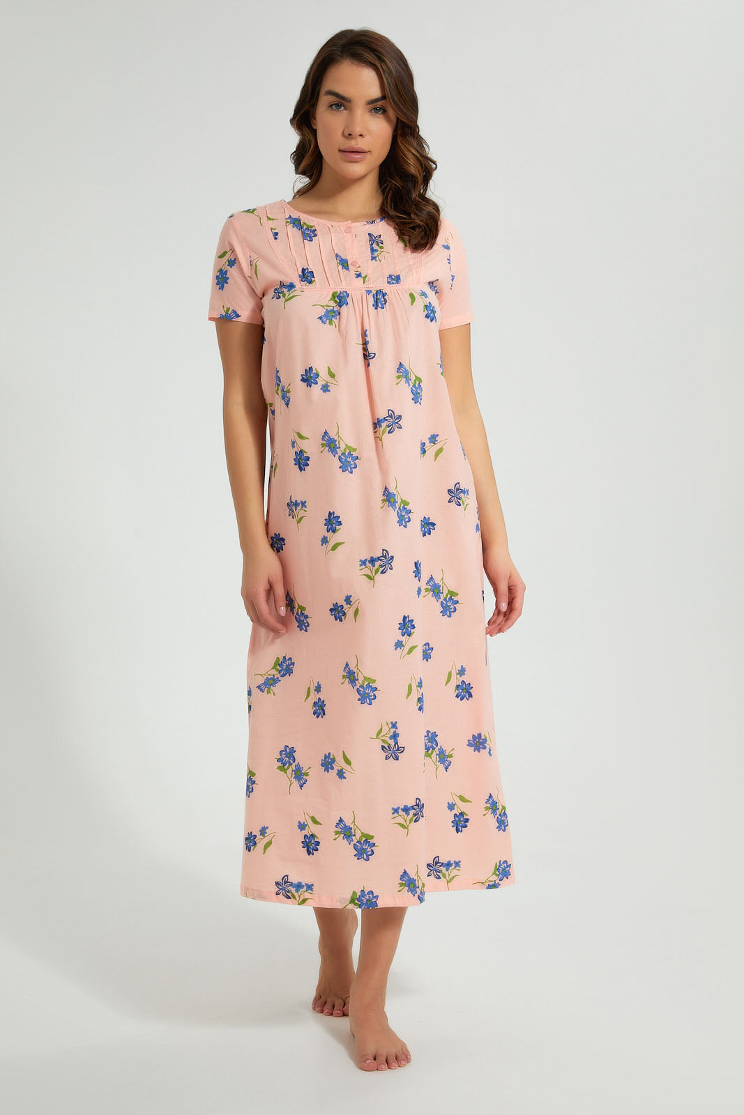 Redtag-Floral-Printed-Nightgown-Nightgowns-Women's-