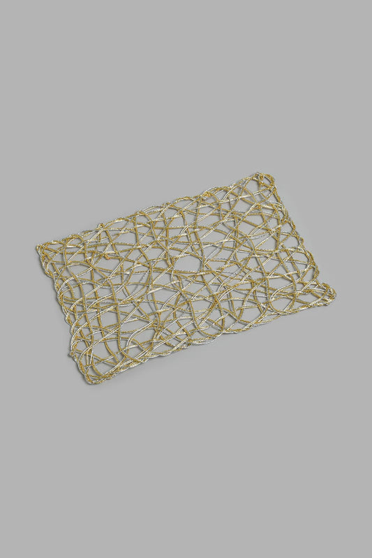 Redtag-Gold-Rectangle-Placemat-Colour:Gold,-Filter:Home-Dining,-HMW-DIN-Placemats,-New-In,-New-In-HMW-DIN,-Non-Sale,-Section:Homewares,-W21B-Home-Dining-