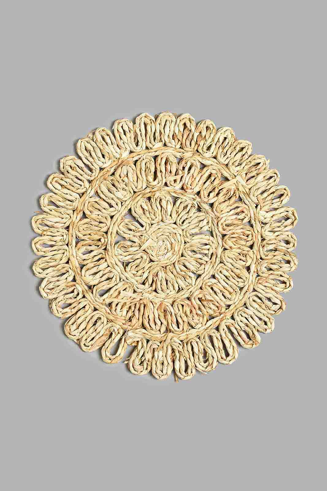 Redtag-Brown-Round-Placemat-Placemats-Home-Dining-