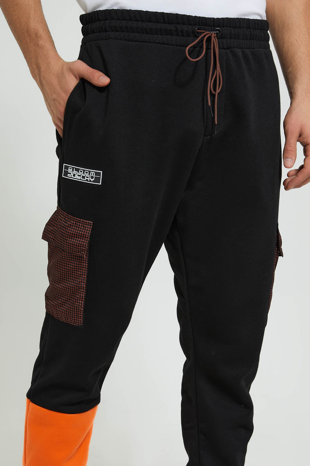 Redtag-Black-Cargo-Jogger-Joggers-Men's-