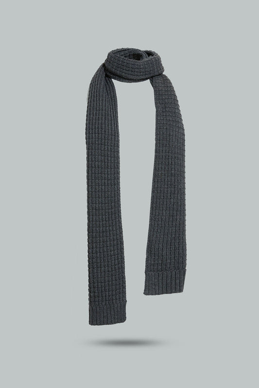 Redtag-Grey-Knitted-Scarf-Scarves-Men's-