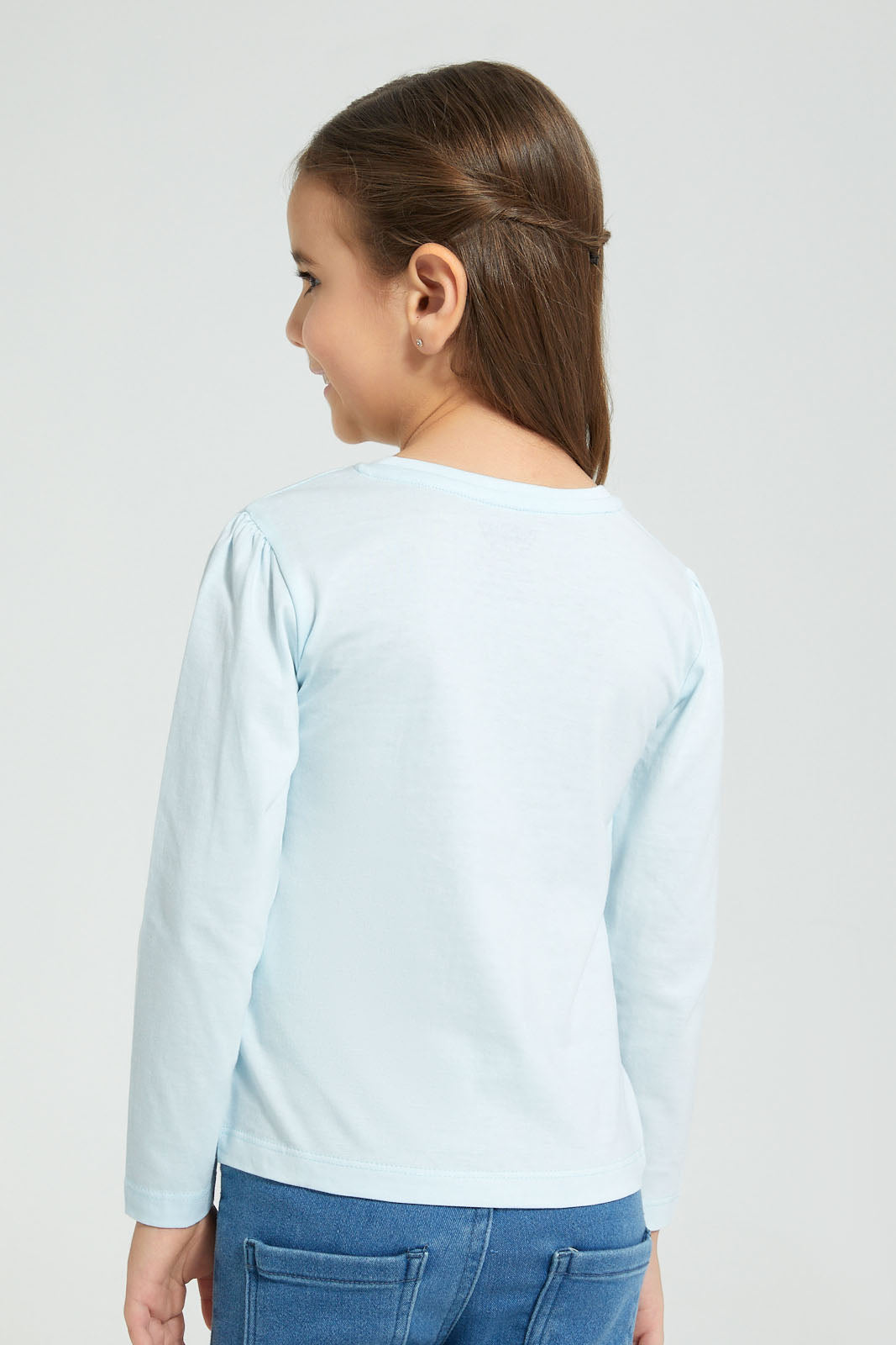 Redtag-Blue-Tweety-Print-T-Shirt-Character-Girls-2 to 8 Years
