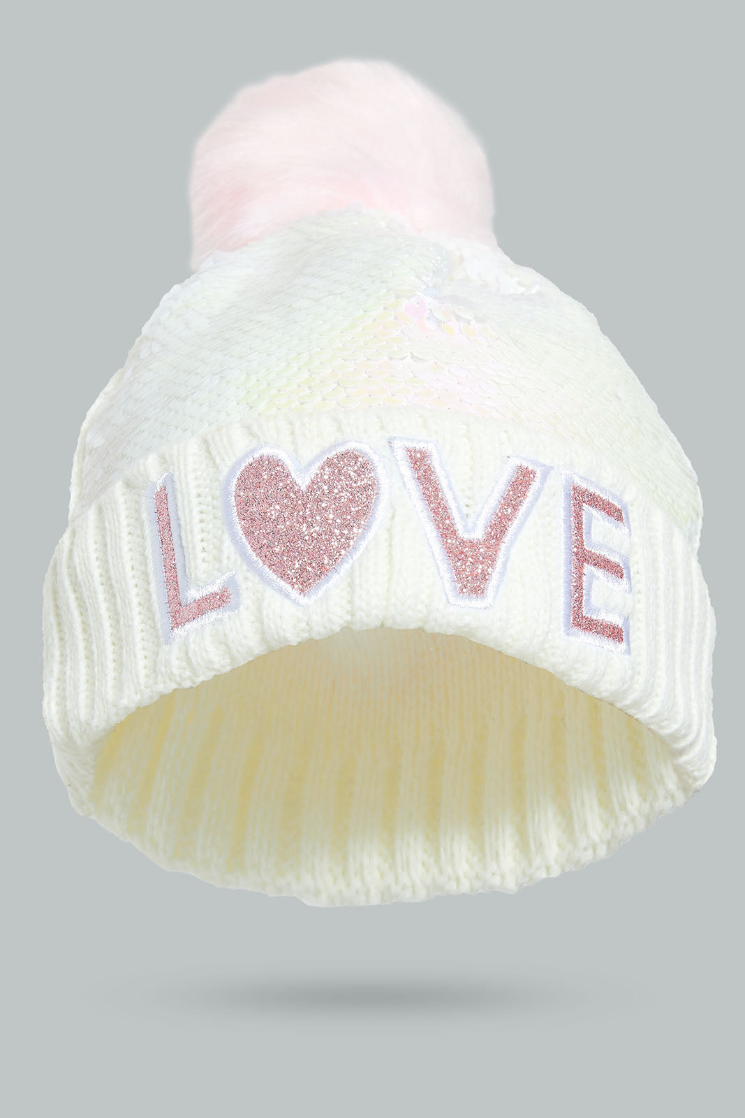 Redtag-White-Embellished-Knitted-Cap-Beanies-Girls-