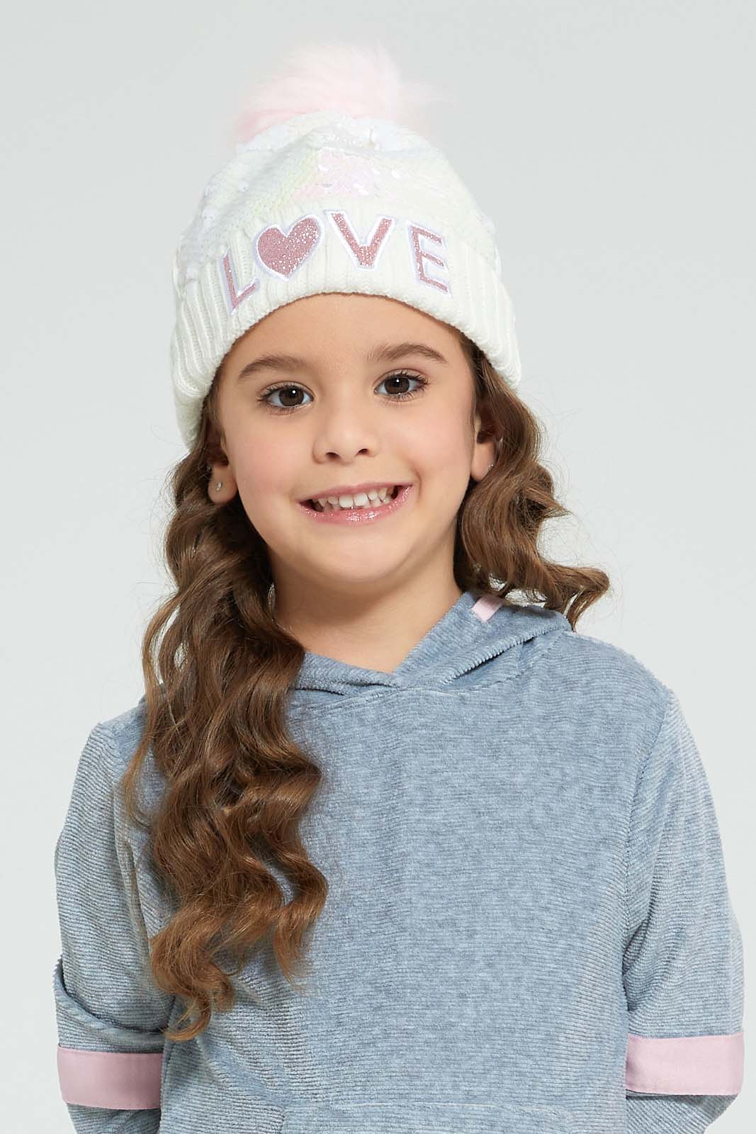 Redtag-White-Embellished-Knitted-Cap-Beanies-Girls-