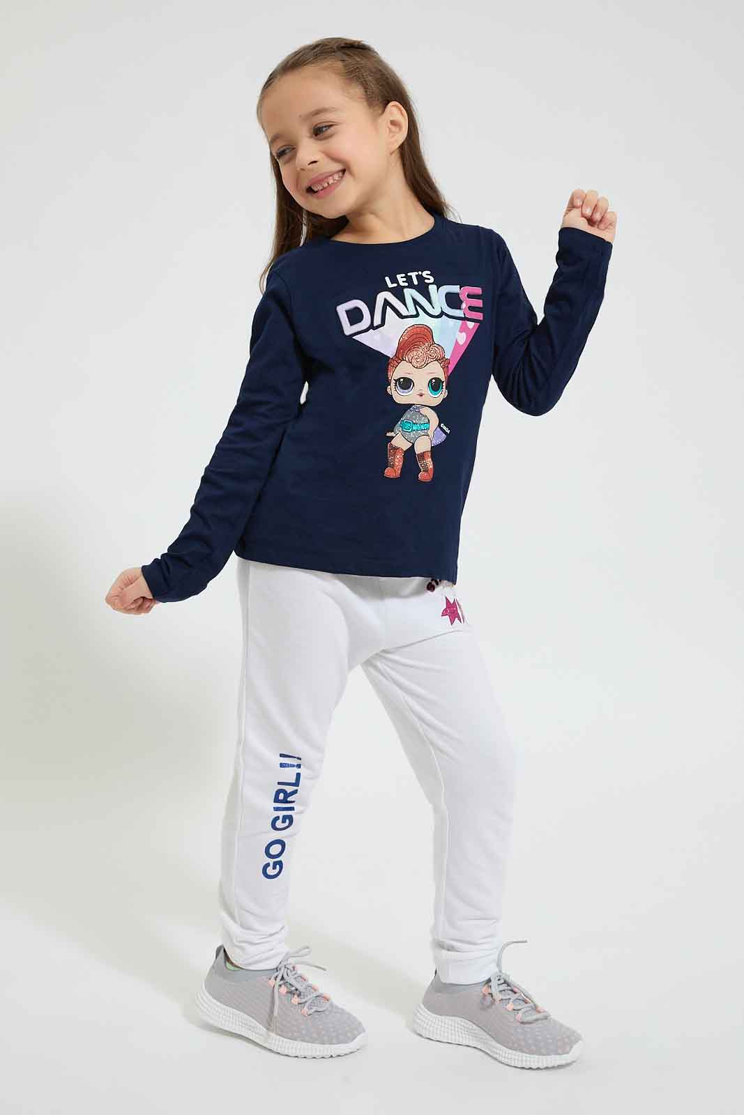 Redtag-Navy-Lol-Dolls-Sequin-Tee-Colour:Navy,-Filter:Girls-(2-to-8-Yrs),-Girls-T-Shirts,-New-In,-New-In-GIR,-Non-Sale,-Section:Kidswear,-TBL,-W21B-Girls-2 to 8 Years