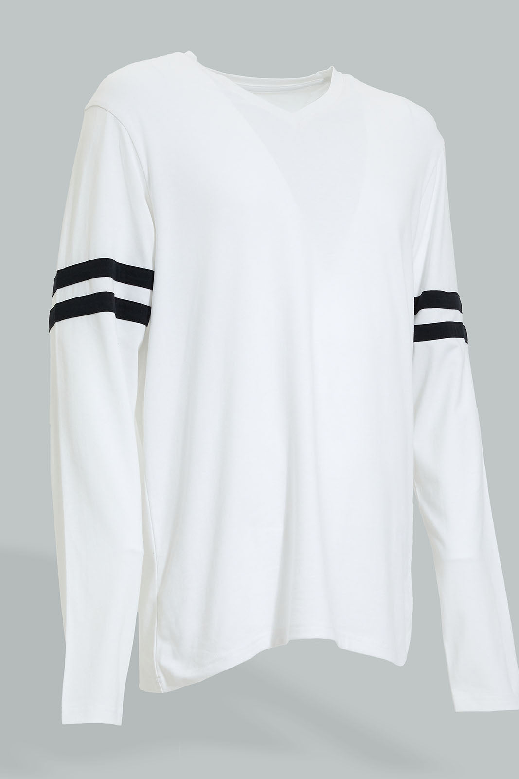 Redtag-White-L/S-V-Neck-T-Shirt-Colour:White,-Filter:Men's-Clothing,-Men-T-Shirts,-New-In,-New-In-Men,-Non-Sale,-Section:Men,-W21B-Men's-