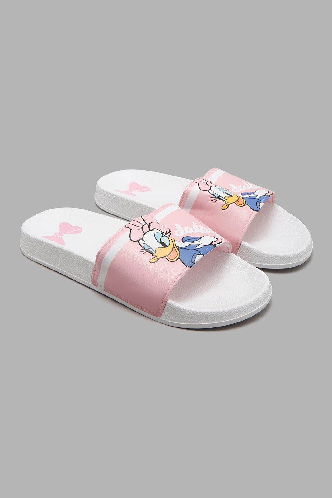 Redtag-White-Daisy-Duck-Slide-Sliders-Senior-Girls-5 to 14 Years