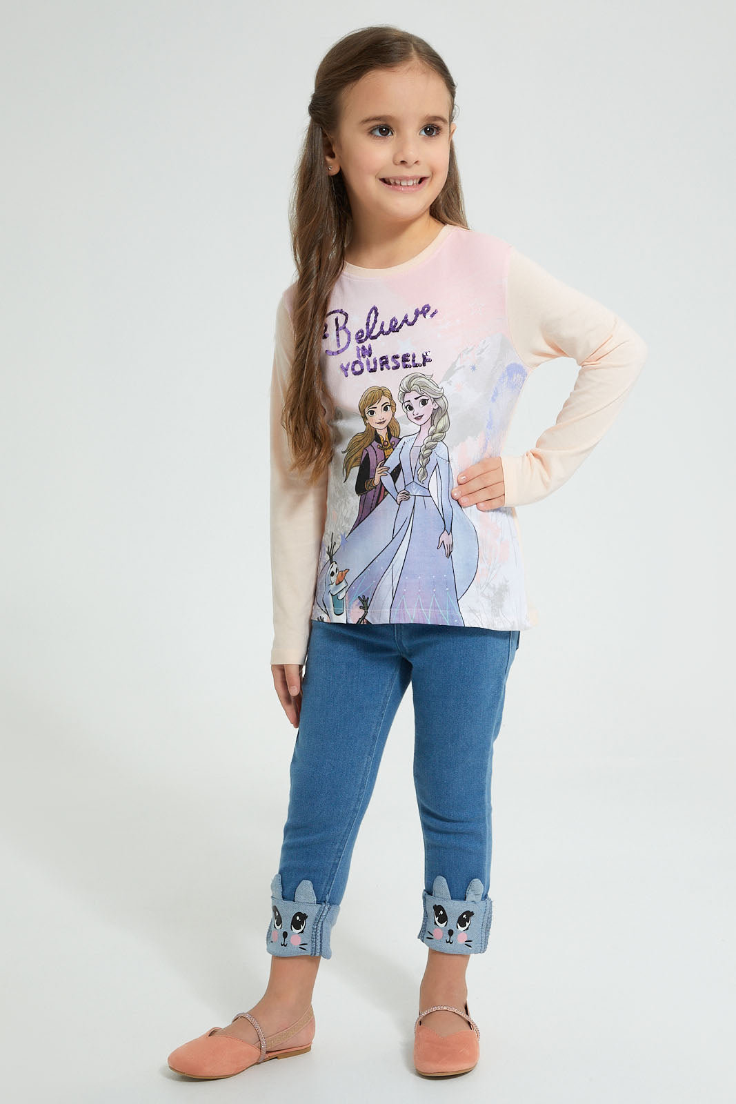 Redtag-Light-Wash-Embroideredroidery-Patch-Jegging-Jeggings-Girls-2 to 8 Years