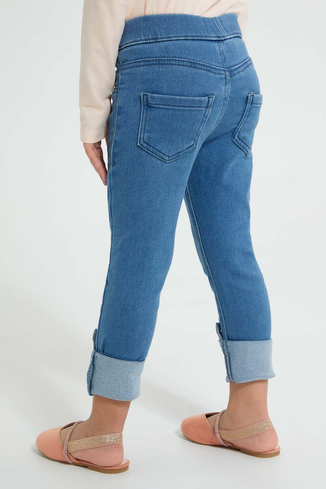Redtag-Light-Wash-Embroideredroidery-Patch-Jegging-Jeggings-Girls-2 to 8 Years