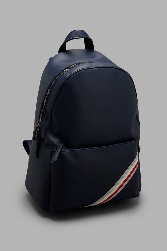 Redtag-Navy-With-Multicolour-Stripe-Backpack-Backpacks-Men's-