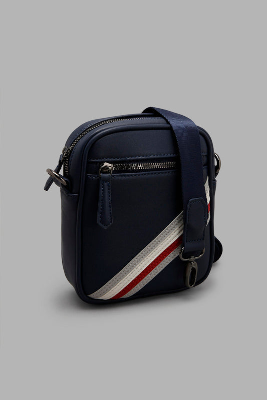 Redtag-Navy-With-Multicolour-Stripe-Cross-Body-Bag-Messenger-Bags-Men's-