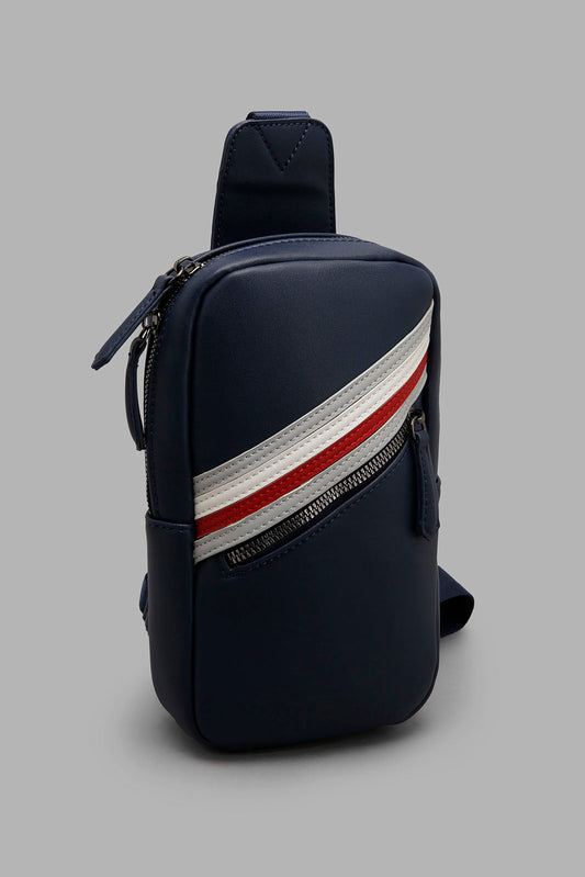 Redtag-Navy-With-Multicolour-Strap-Sling-Bag-Backpacks-Men's-