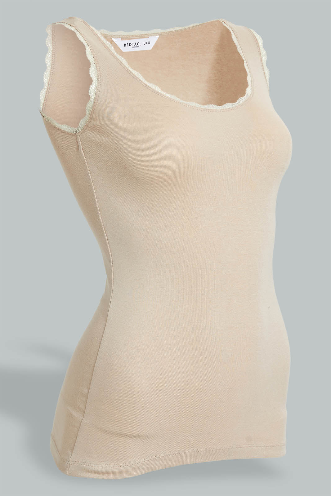 Redtag-Beige-Tank-Top-With-Lace-Colour:Beige,-Filter:Women's-Clothing,-New-In,-New-In-Women,-Non-Sale,-Section:Women,-W21B,-Women-Vests-Women's-