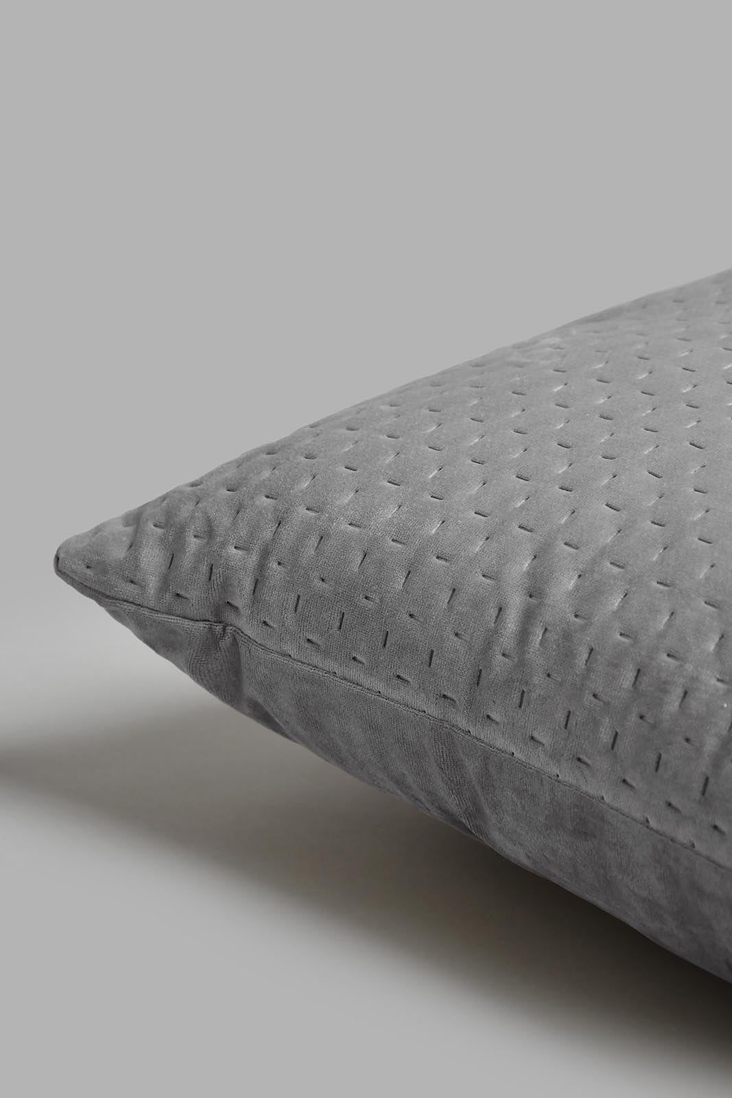 Redtag-Grey-Velvet-Cushion-Cushions-Home-Bedroom-