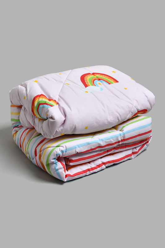 Redtag-Pink-Rainbow-Print-2-Piece-Comforter-Set-(Kids)-Kids-Comforters-Home-Bedroom-