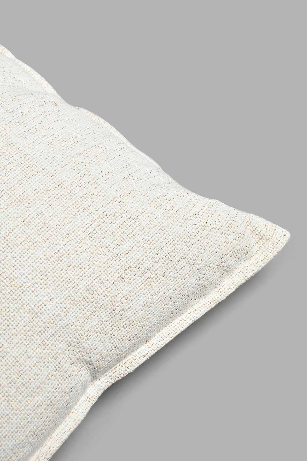 Redtag-Off-White/Gold-Woven-Cushion-BED-PHANTASMAGORIA-3,-Colour:White,-Filter:Home-Bedroom,-HMW-BED-Cushions,-New-In,-New-In-HMW-BED,-Non-Sale,-Section:Homewares,-W21B-Home-Bedroom-