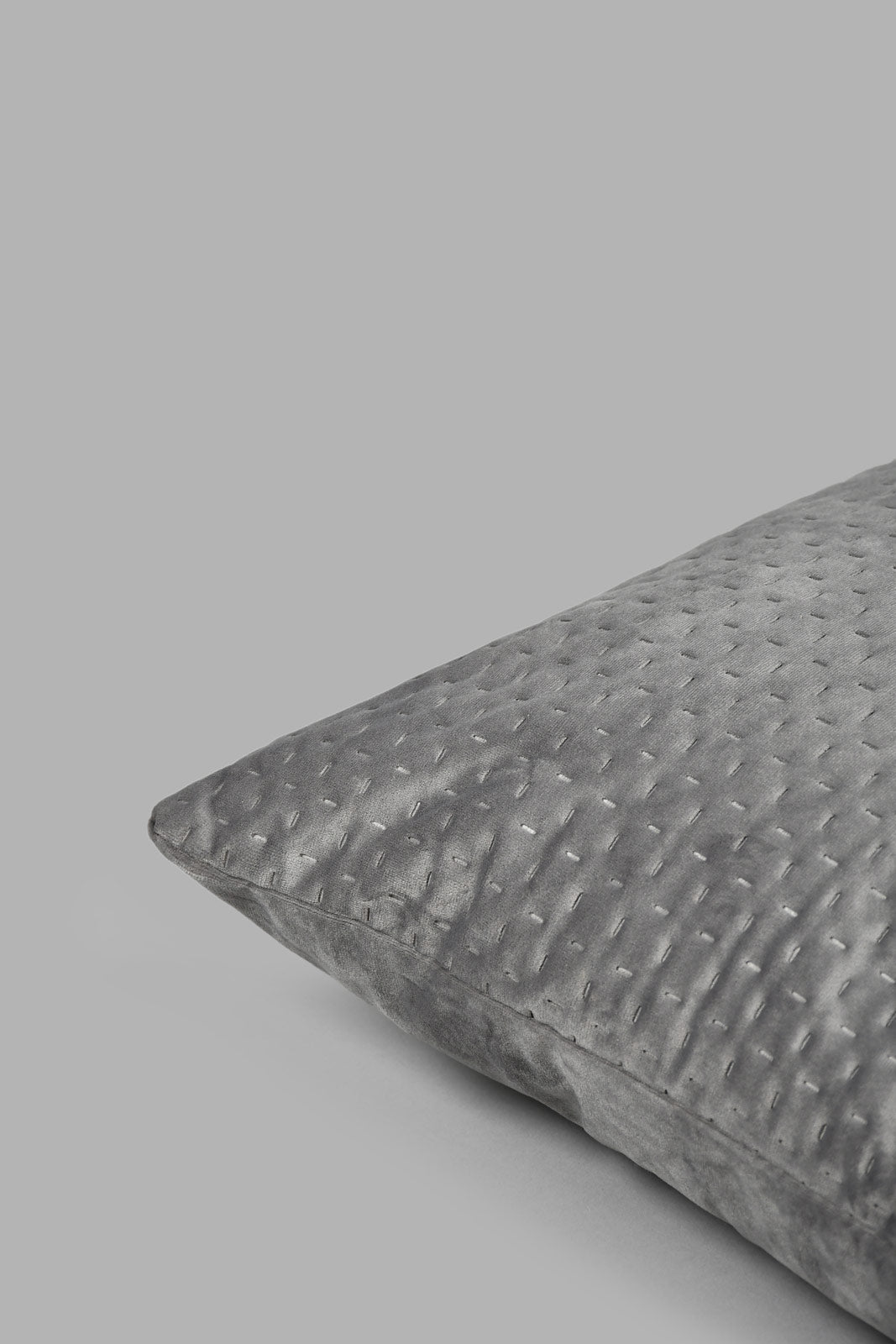 Redtag-Grey-Velvet-Cushion-Colour:Grey,-Filter:Home-Bedroom,-HMW-BED-Cushions,-New-In,-New-In-HMW-BED,-Non-Sale,-S22B,-Section:Homewares-Home-Bedroom-