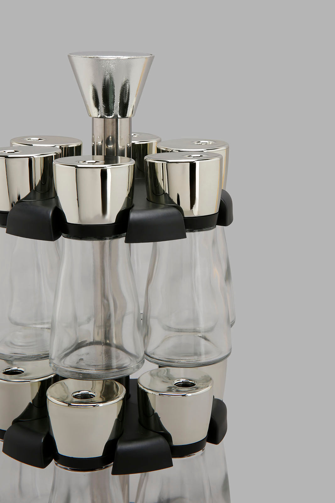 Redtag-Clear-Glass-Spice-Set-With-Plastic-Rack-(13-Piece)-Storage-Home-Dining-