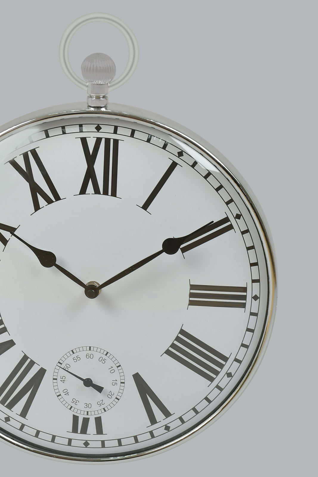 Silver Glass Hanging Wall-Clock