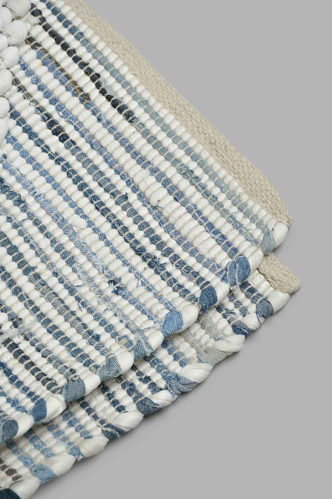 Redtag-Blue-Diagonal-Pattern-Rug-Colour:Blue,-Filter:Home-Decor,-HMW-HOM-Rugs,-HOM-PHANTASMAGORIA-2,-New-In,-New-In-HMW-HOM,-Non-Sale,-S22A,-Section:Homewares-Home-Decor-