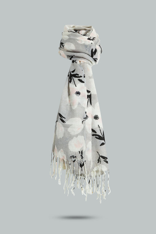 Redtag-Grey-Floral-Printred-Knitted-Scarfs-Scarves-Women-
