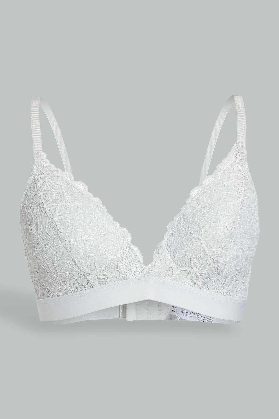 Redtag-Sage/Pale-Pink-Plain-Lace-Padded-Non-Wired-Bra-(2-Pack)-Padded-Non-Wired-Women's-