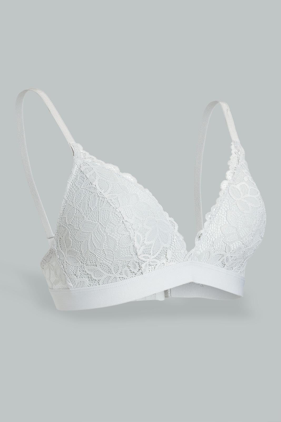 Redtag-Sage/Pale-Pink-Plain-Lace-Padded-Non-Wired-Bra-(2-Pack)-Padded-Non-Wired-Women's-