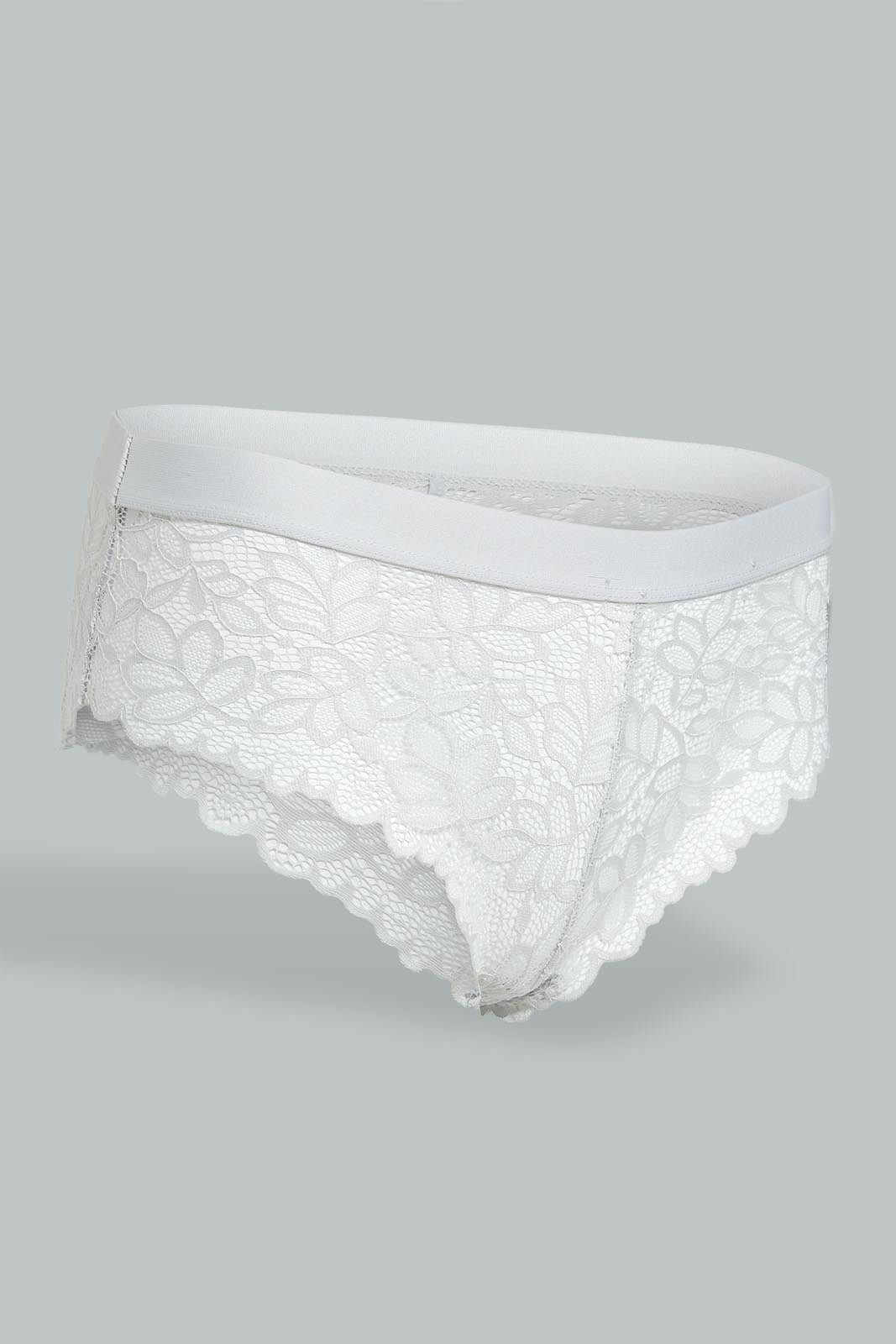 Redtag-Sage/Pale-Pink-Plain-Lace-Boyleg-Brief-(2-Pack)-Briefs-Boyleg-Women's-