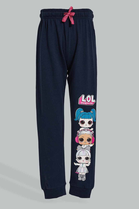 Redtag-Navy-Lol-Dolls-Jogger-Character,-Colour:Navy,-Filter:Girls-(2-to-8-Yrs),-Girls-Joggers,-New-In,-New-In-GIR,-Non-Sale,-Section:Kidswear,-TBL,-W21B-Girls-2 to 8 Years