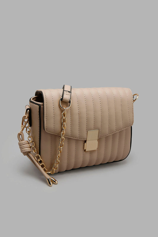 Redtag-Beige-Quilting-Embellsihed-Cross-Body-Bag-Colour:Beige,-Filter:Women's-Accessories,-New-In,-New-In-Women-ACC,-Non-Sale,-W21B,-Women-Handbags-Women-