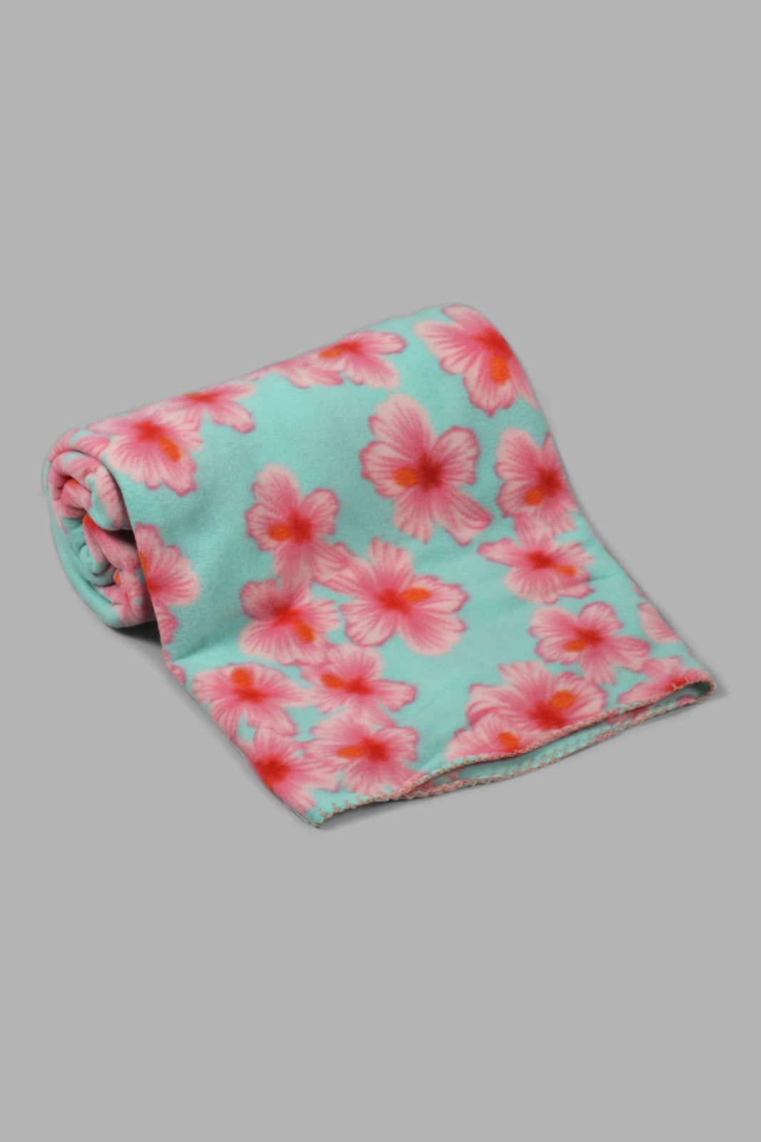 Redtag-Teal-Floral-Printed-Single-Fleece-Blanket-0,-Colour:Teal,-Filter:Home-Bedroom,-HMW-BED-Blankets,-New-In,-New-In-HMW-BED,-Non-Sale,-S22A,-Section:Homewares-Home-Bedroom-