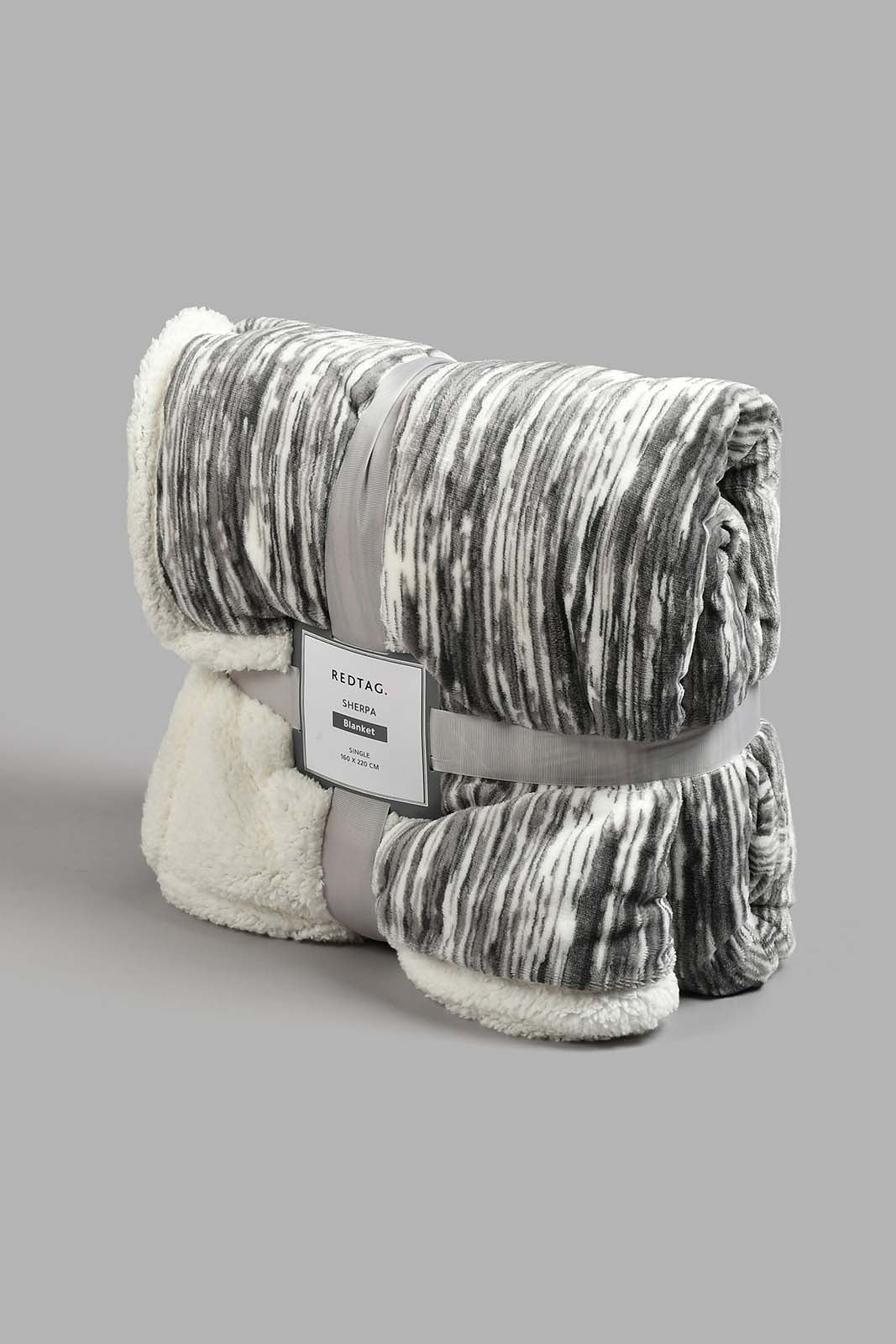 Redtag-Grey-Reversible-Textured-Blanket-(Single-Size)-Blankets-Home-Bedroom-