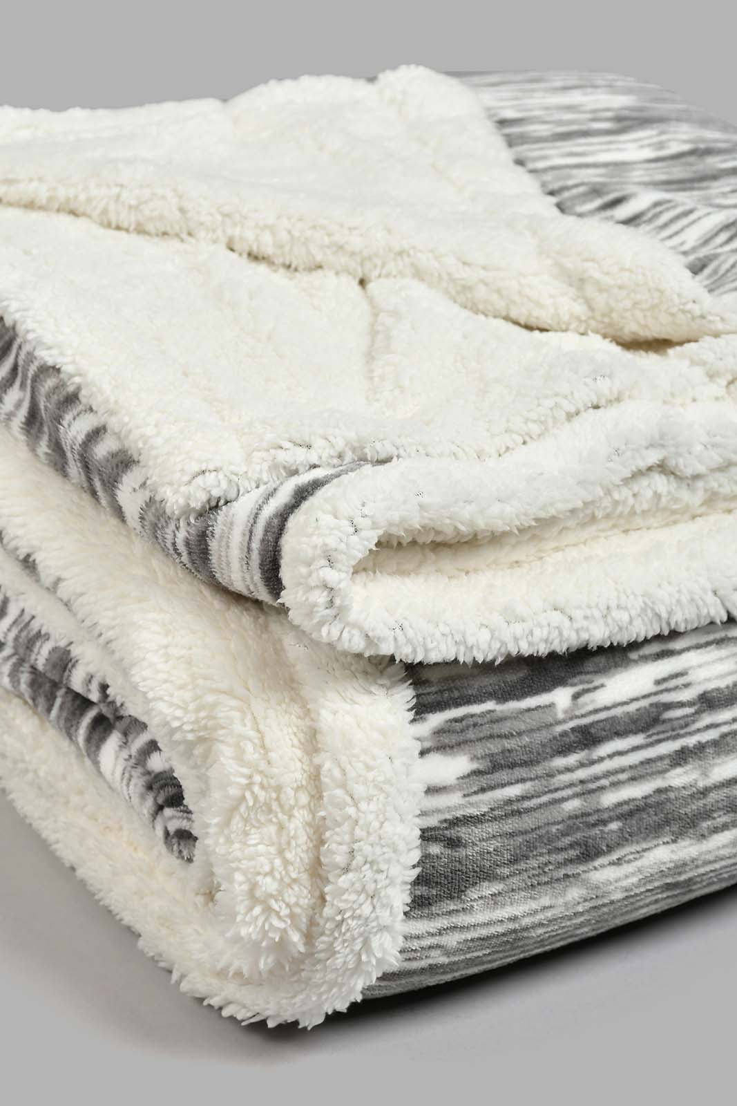 Redtag-Grey-Reversible-Textured-Blanket-(Single-Size)-Blankets-Home-Bedroom-