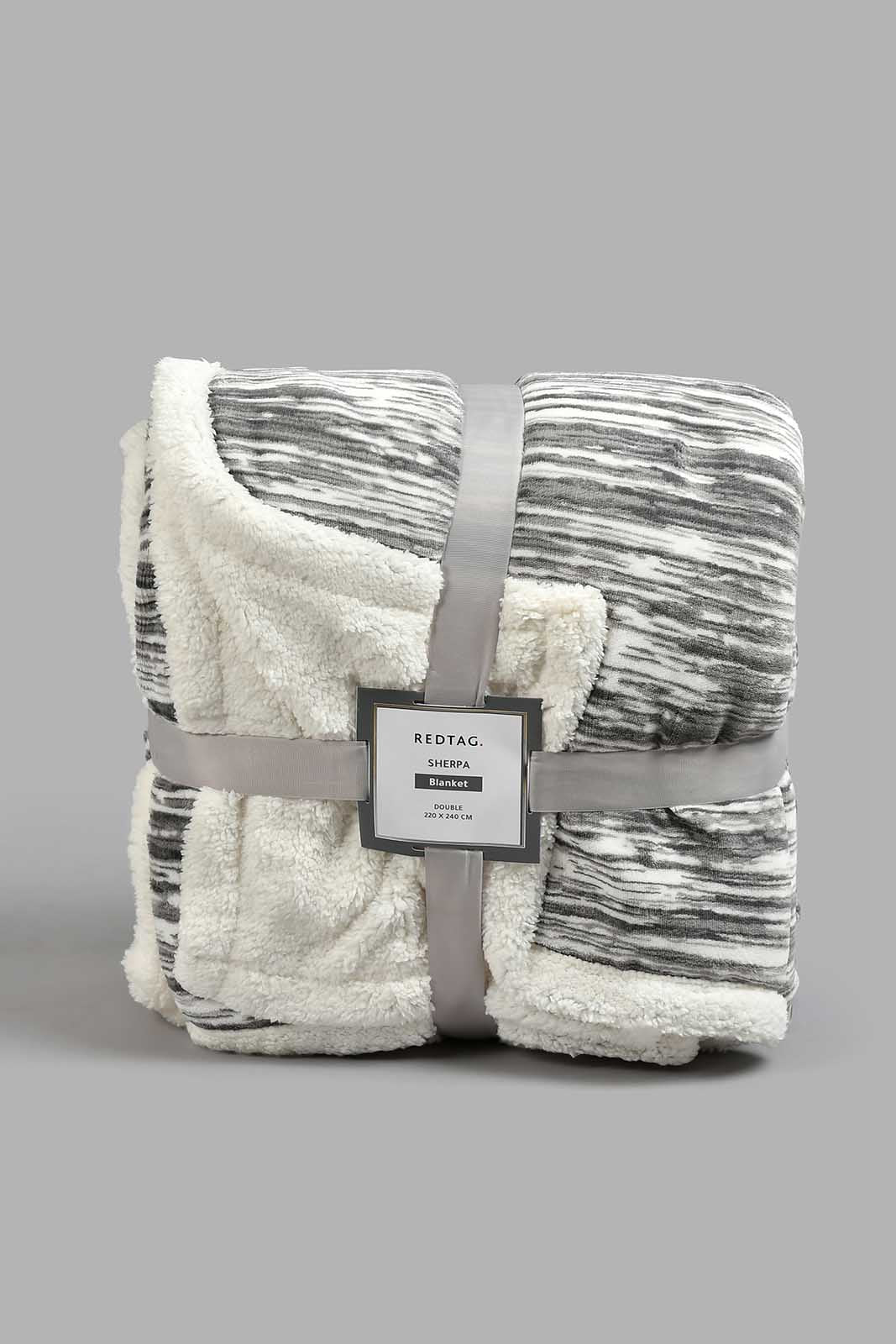 Redtag-Grey-Reversible-Textured-Blanket-(Double-Size)-Blankets-Home-Bedroom-