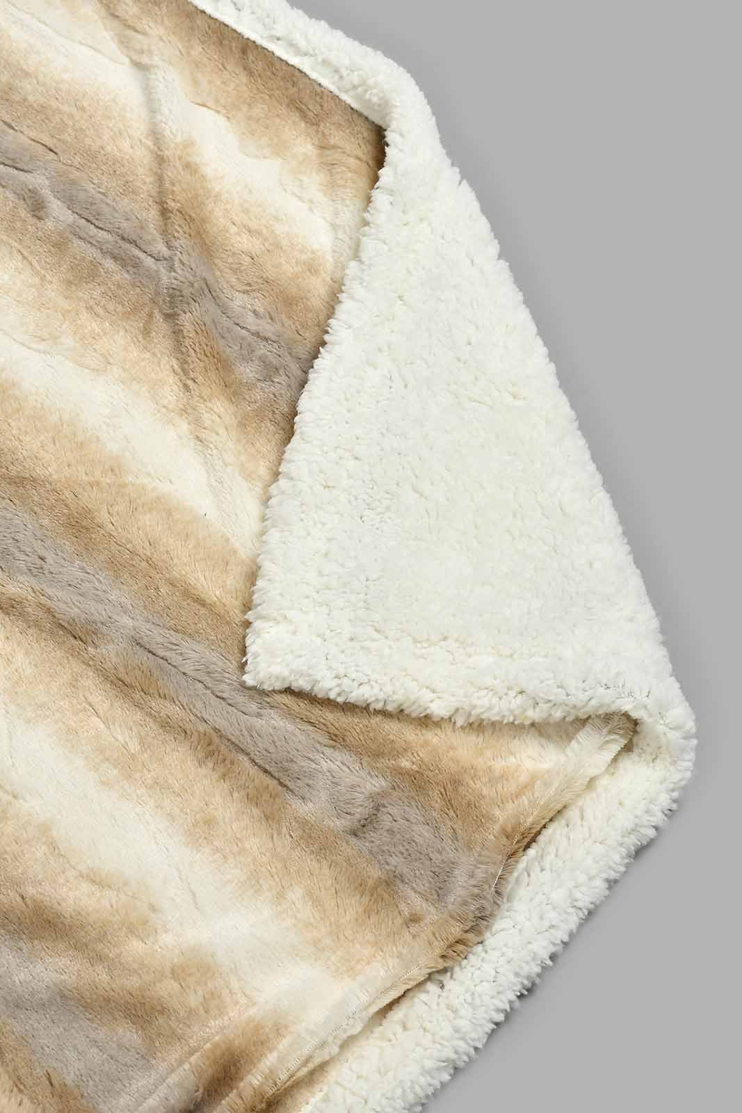 Redtag-Beige-Reversible-Animal-Print-Blanket-(Single-Size)-Blankets-Home-Bedroom-