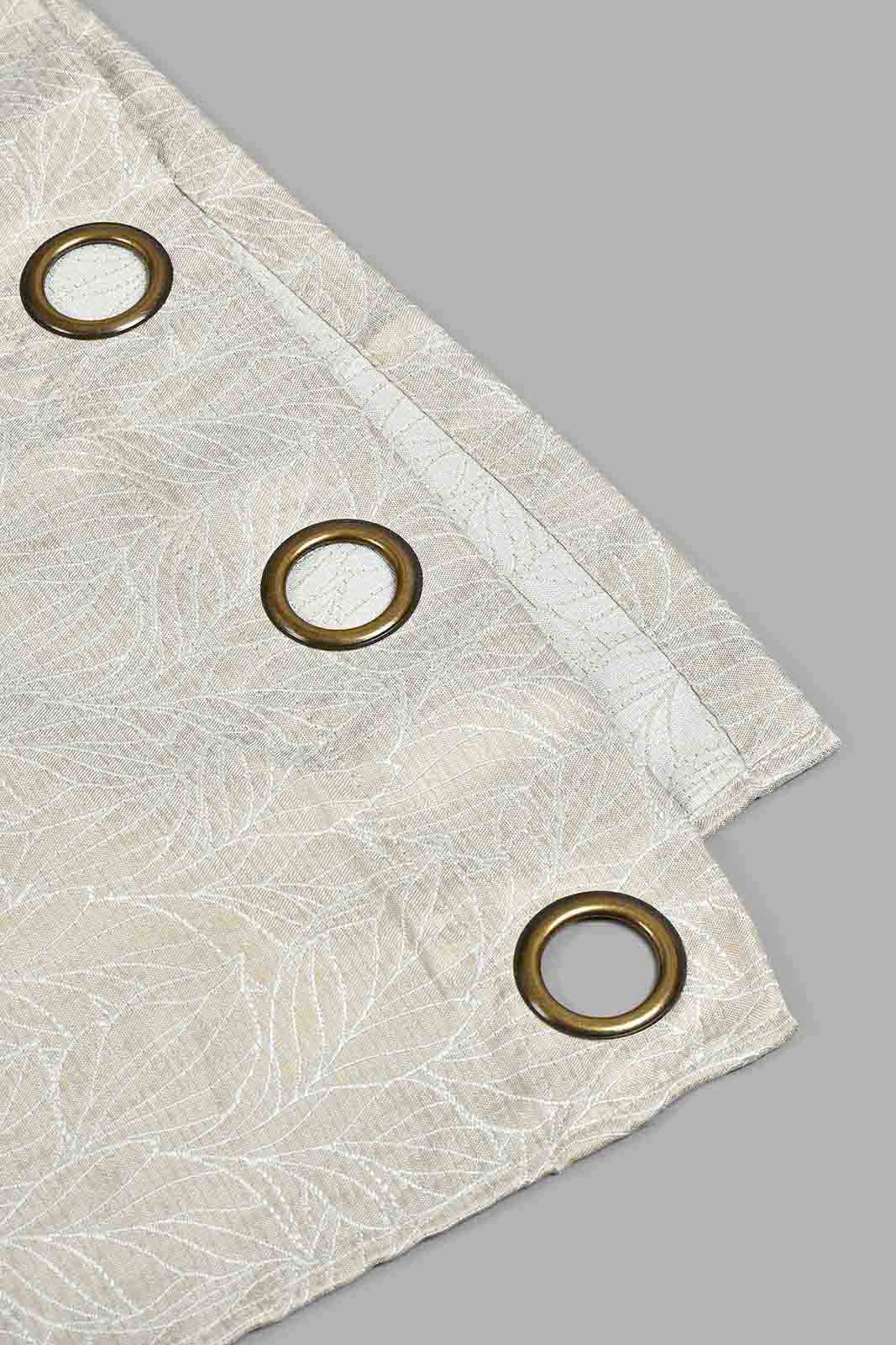 Redtag-Beige-Geometric-Jacquard-&-Sheer-4-Piece-Curtain-Set-Curtains-Home-Bedroom-