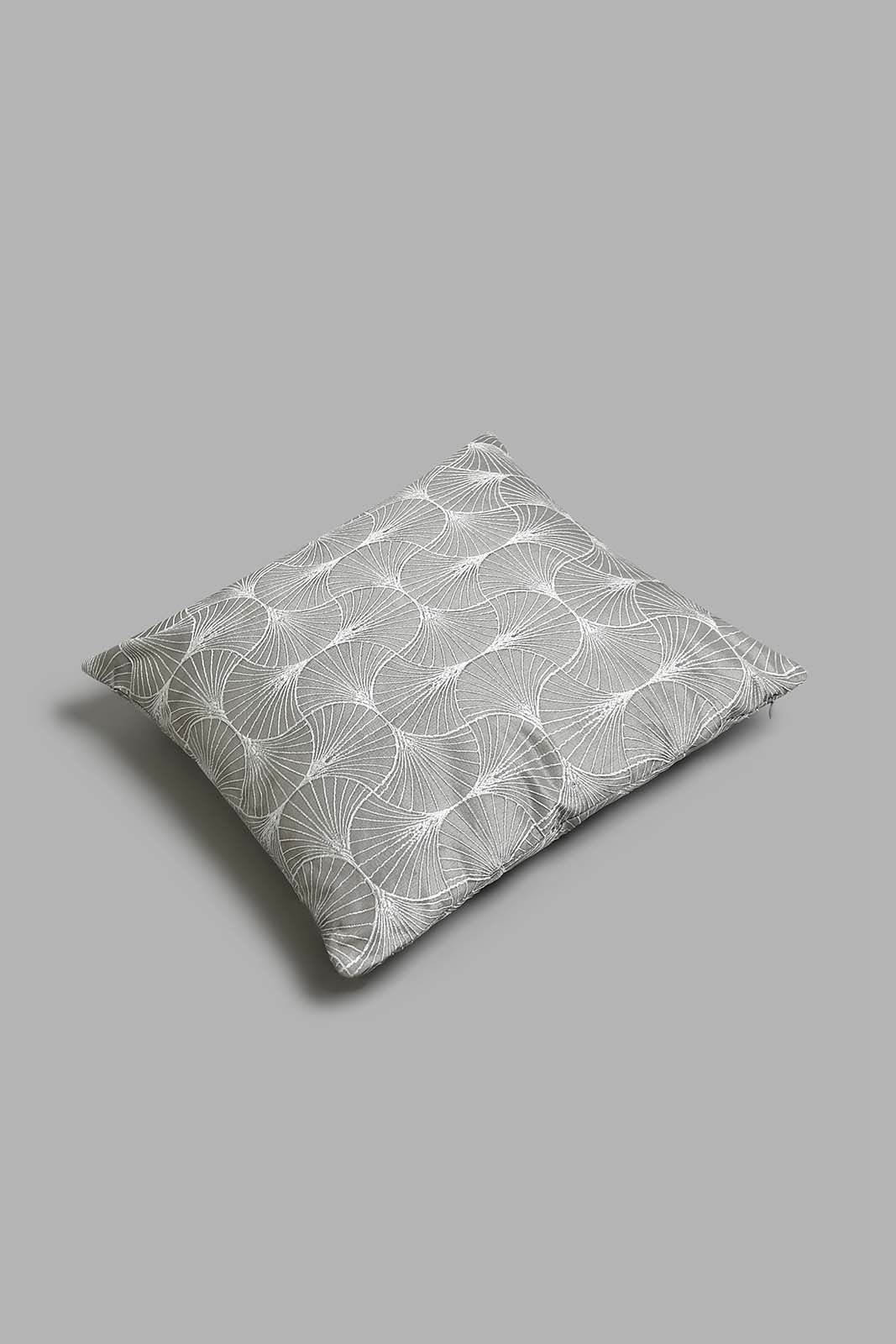 Redtag-Grey-Geometric-Jacquard-Cushion-Cushions-Home-Bedroom-