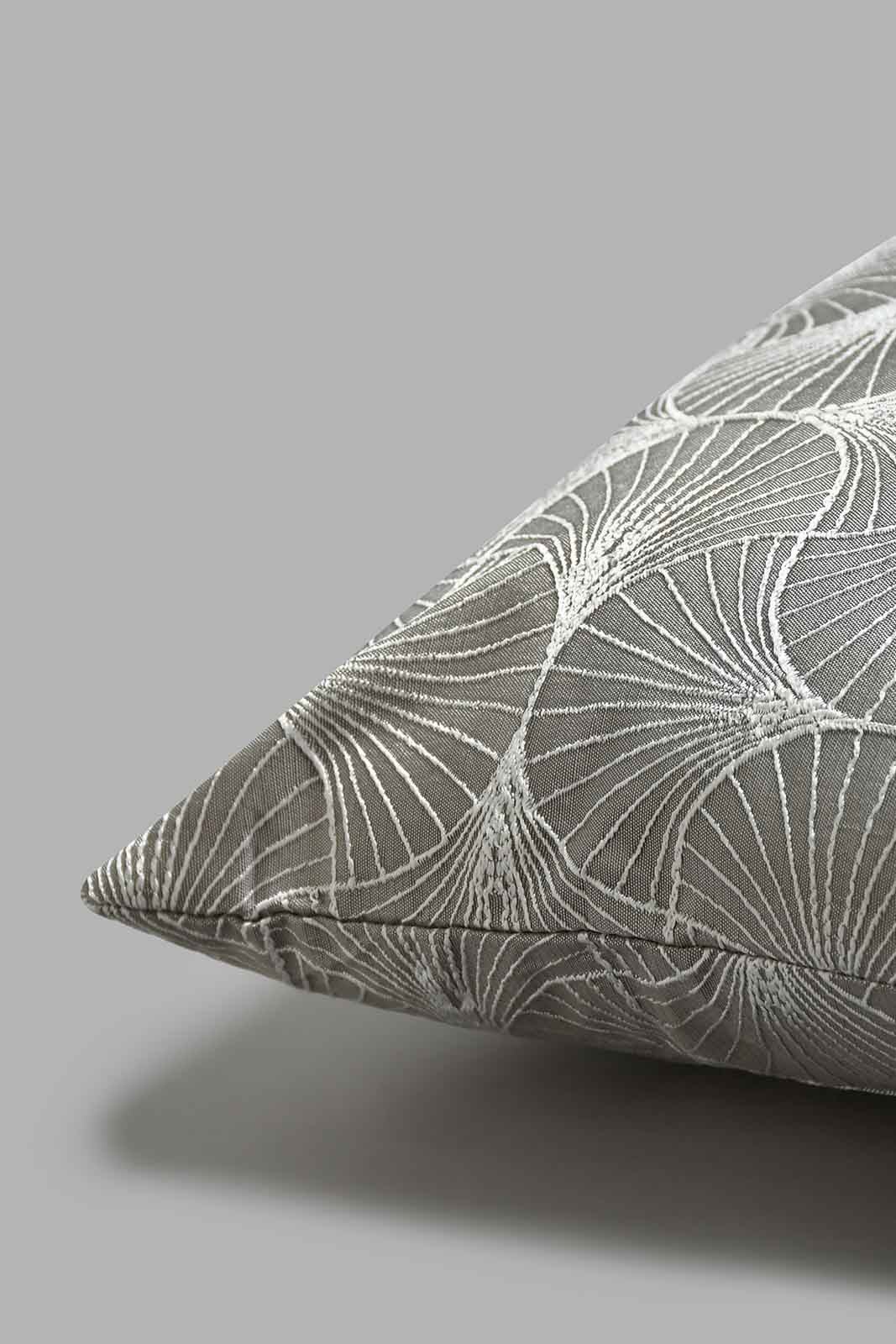 Redtag-Grey-Geometric-Jacquard-Cushion-Cushions-Home-Bedroom-