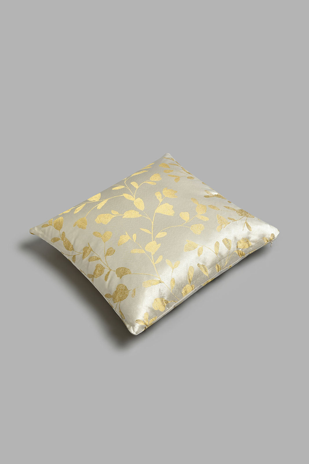 Redtag-Gold-Leaf-Jacquard-Cushion-Cushions-Home-Bedroom-