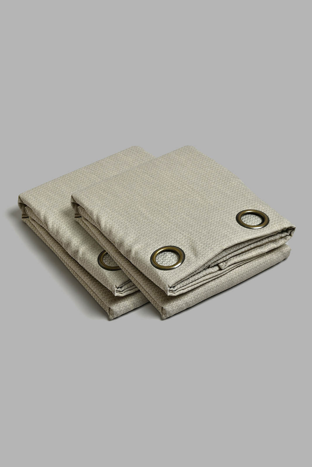 Redtag-Beige-2-Piece-Geometric-Jacquard-Curtain-Pair-Without-Lining-Curtains-Home-Bedroom-
