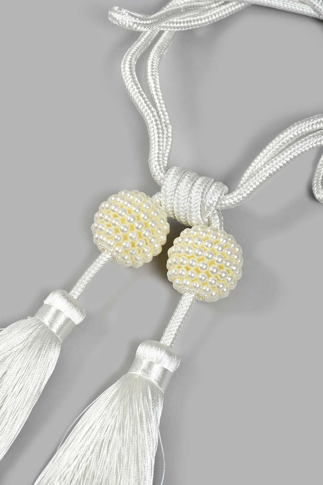 Redtag-Ivory-Curtain-Tie-Back-With-Pearl-Tassels-Colour:Ivory,-Filter:Home-Bedroom,-HMW-BED-Tie,-New-In,-New-In-HMW-BED,-Non-Sale,-S22A,-Section:Homewares-Home-Bedroom-
