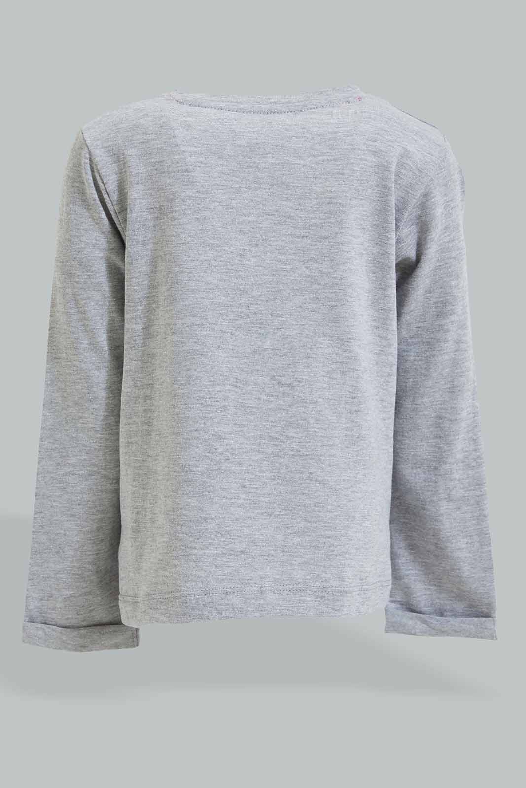 Redtag-Grey-Minnie-Mouse-Print-Sweat-Top-T-Shirt-Character,-Colour:Grey,-Filter:Infant-Girls-(3-to-24-Mths),-Infant-Girls-T-Shirts,-New-In,-New-In-ING,-Non-Sale,-Section:Kidswear,-TBL,-W21B-Infant-Girls-3 to 24 Months
