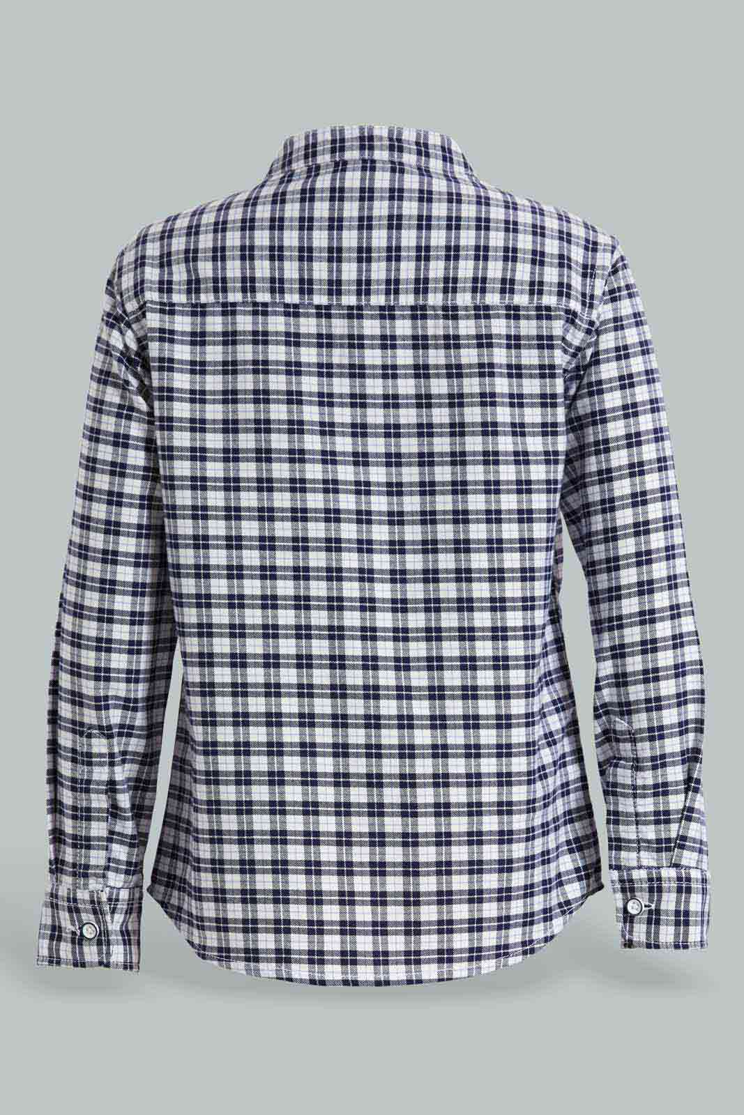 Redtag-Stone-Check-Long-Sleeve-Mandarin-Collar-Shirt-BOY-Shirts,-Category:Shirts,-Colour:Beige,-Deals:Sale,-Filter:Boys-(2-to-8-Yrs),-S22A,-Sale-BOY-APL,-Section:Boys-(0-to-14Yrs)-Boys-2 to 8 Years
