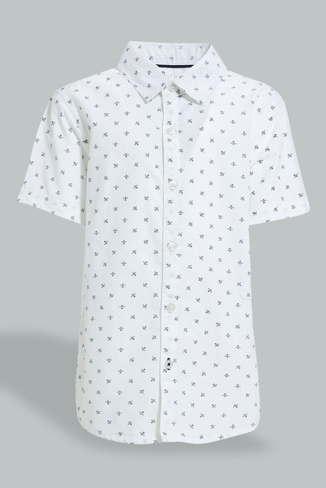Redtag-White-Plain-Print-Short-Sleeve-Shirt-Boys-Shirts,-Colour:White,-Filter:Boys-(2-to-8-Yrs),-New-In,-New-In-BOY,-Non-Sale,-S22A,-Section:Kidswear-Boys-2 to 8 Years