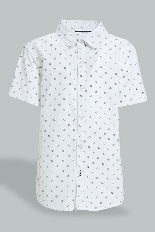 Redtag-White-Plain-Print-Short-Sleeve-Shirt-Boys-Shirts,-Colour:White,-Filter:Boys-(2-to-8-Yrs),-New-In,-New-In-BOY,-Non-Sale,-S22A,-Section:Kidswear-Boys-2 to 8 Years