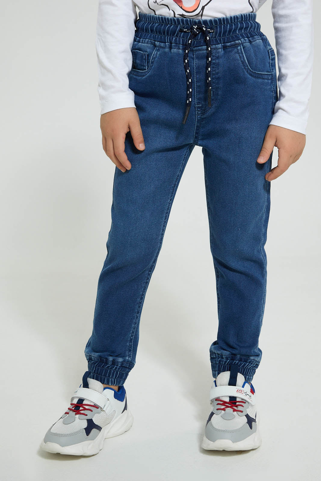 Redtag-Midwash-Elasticated-Waist-Jogger-Jean-Jeans-Pull-On-Boys-2 to 8 Years