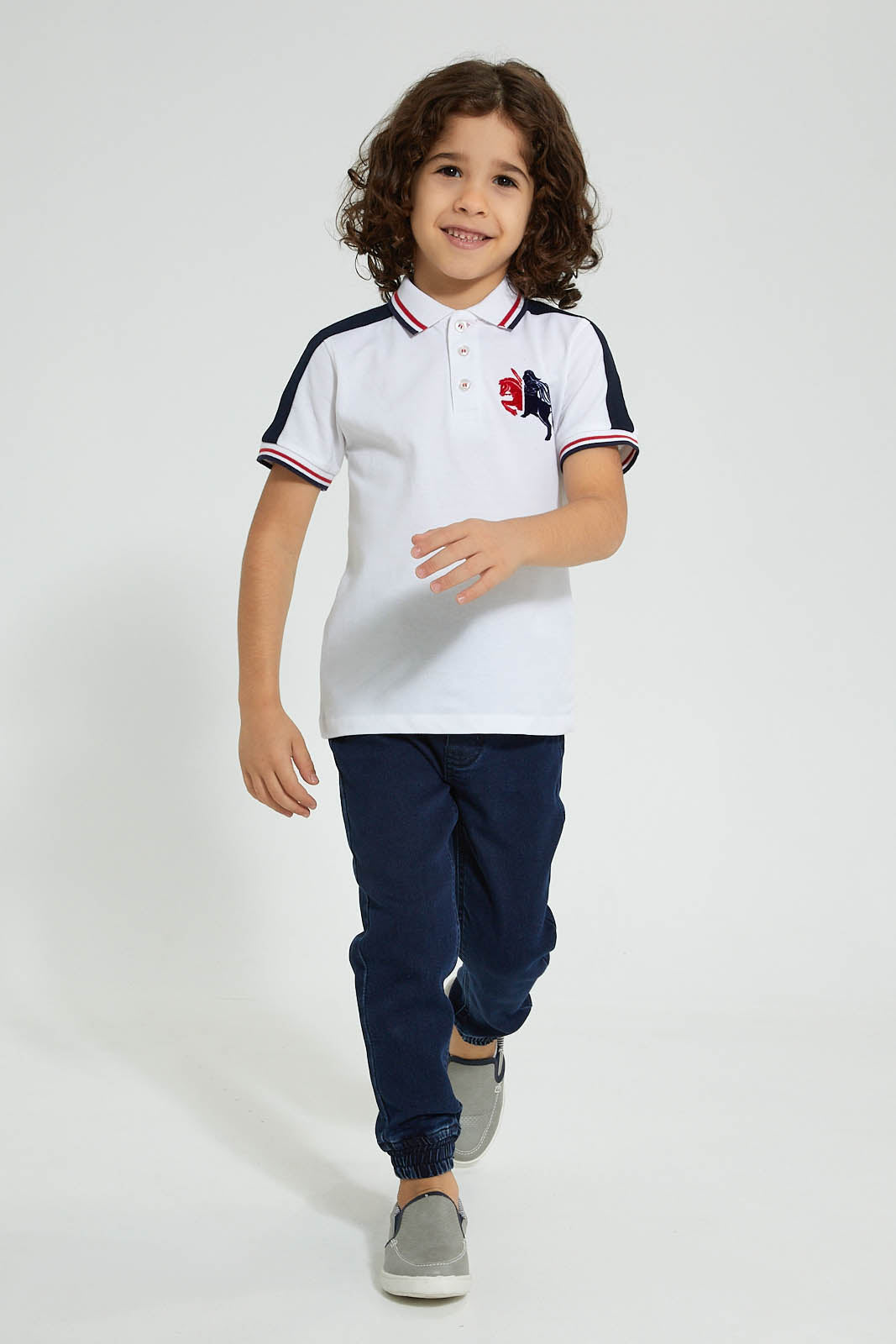 Redtag-Darkwash-Elasticated-Waist-Jogger-Jean-Jeans-Pull-On-Boys-2 to 8 Years