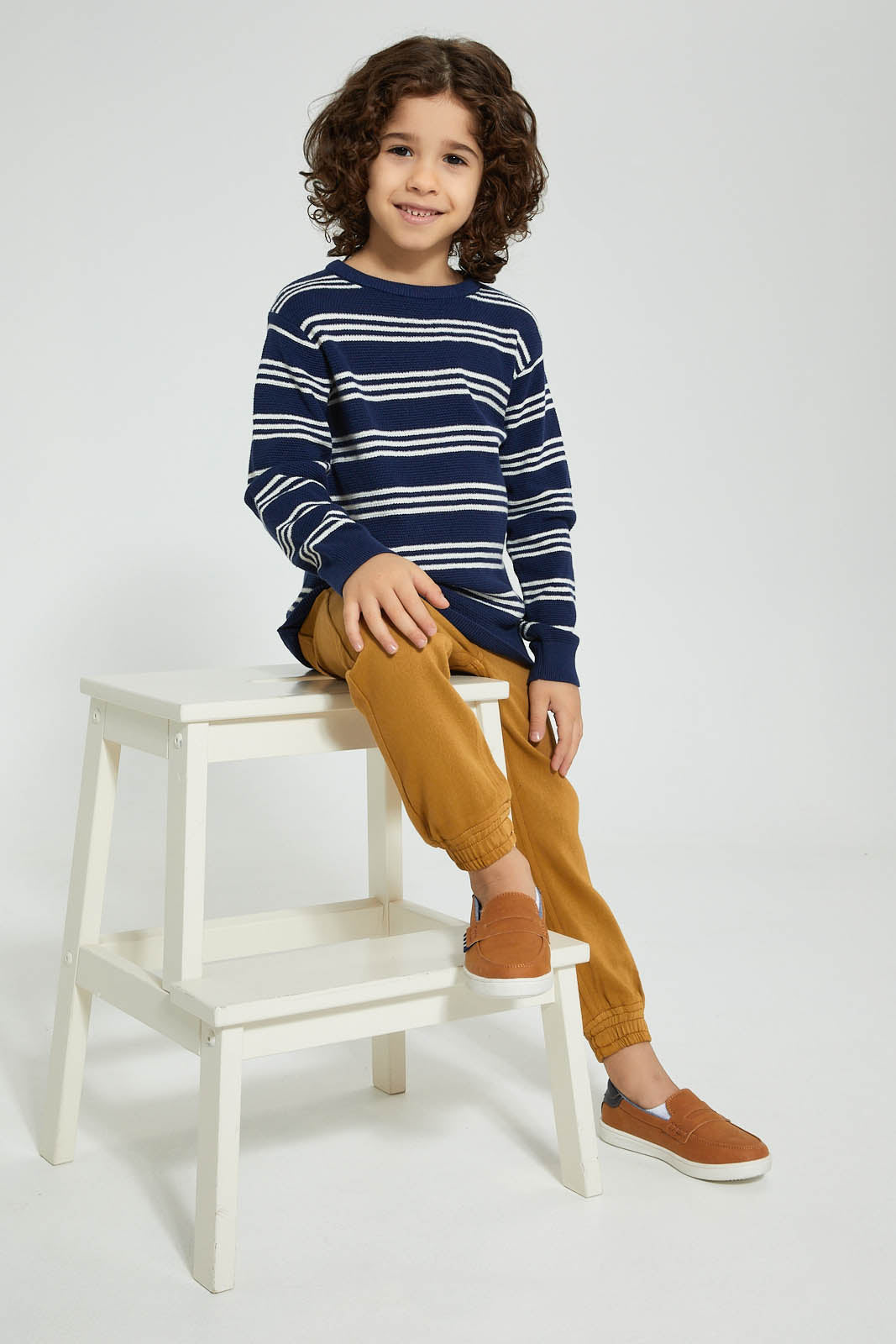 Redtag-Tan-Elasticated-Waist-Jogger-Jean-Jeans-Pull-On-Boys-2 to 8 Years
