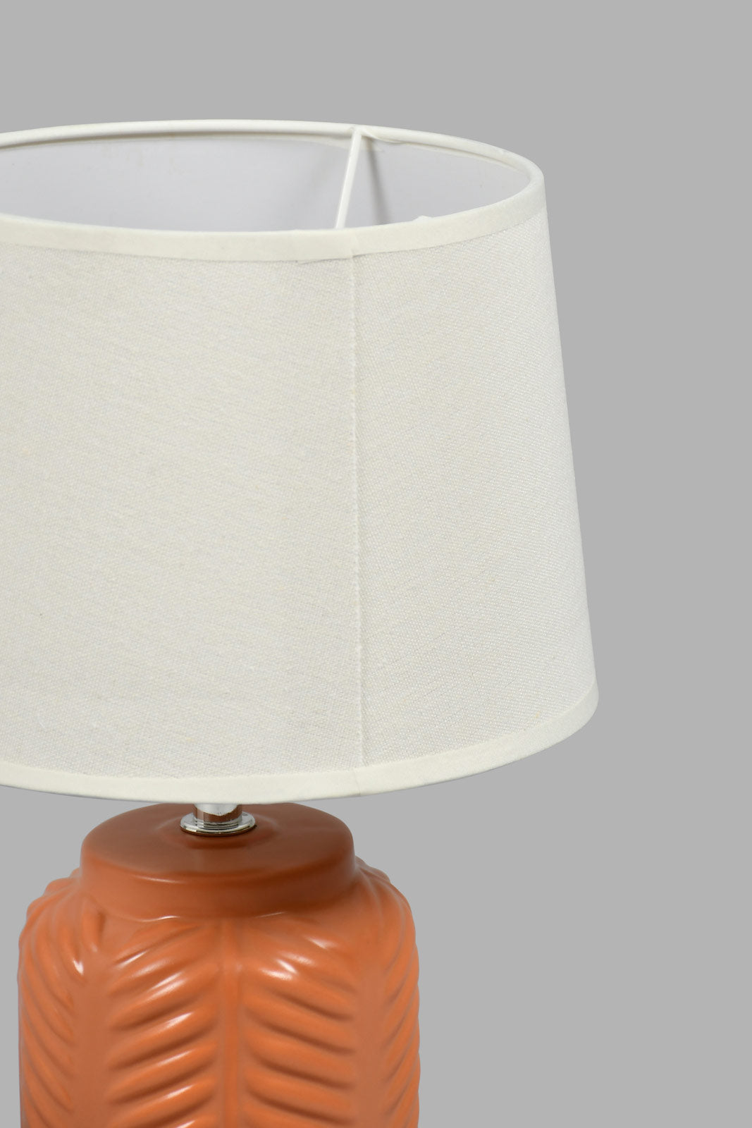 Redtag-Rust-Ceramic-Embossed-Base-Table-Lamp-Colour:Rust,-Filter:Home-Decor,-HMW-HOM-Table-Lamps,-New-In,-New-In-HMW-HOM,-Non-Sale,-S22A,-Section:Homewares-Home-Decor-