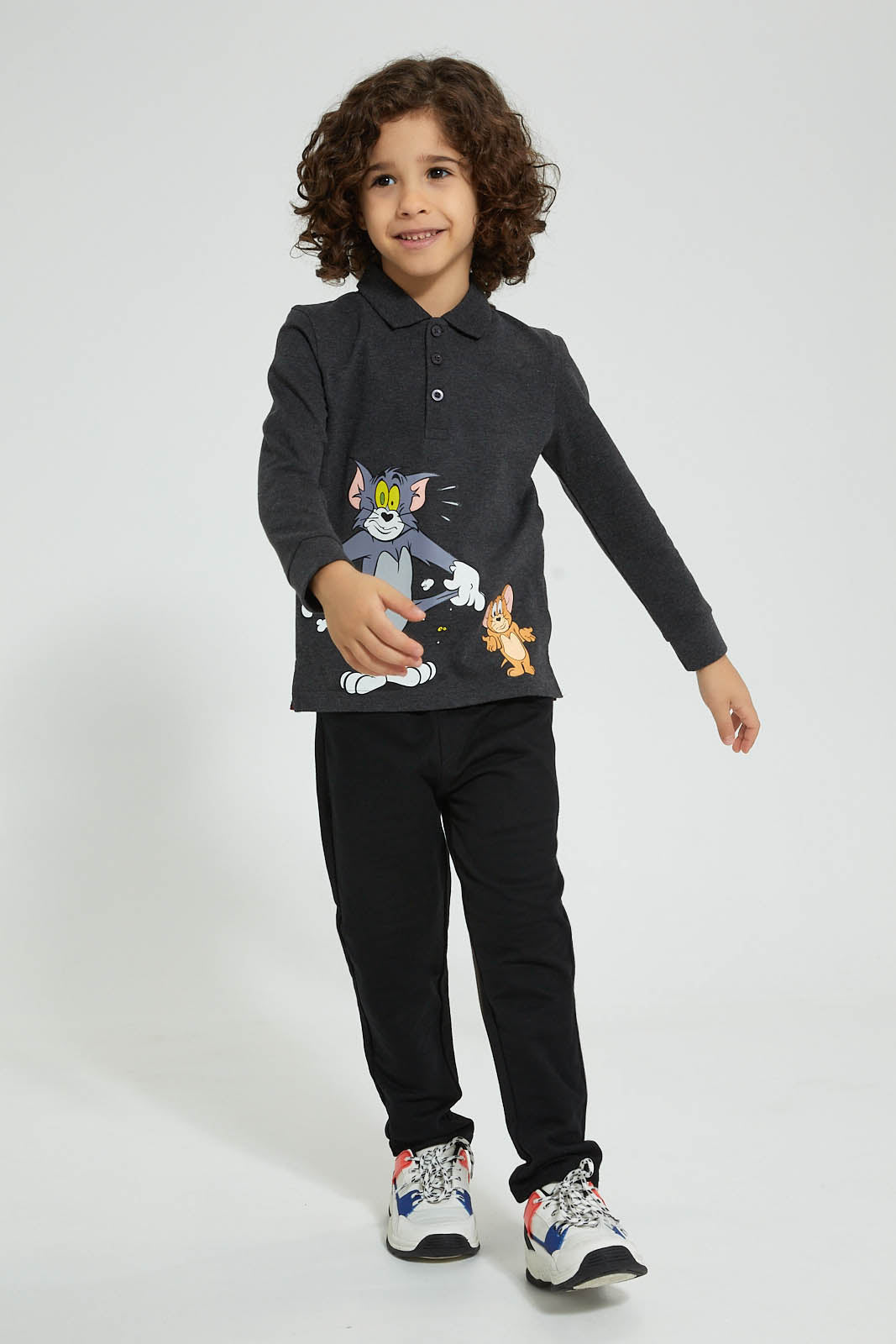 Redtag-Black-Stretch-Terry-Pant-Chinos-Boys-2 to 8 Years